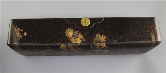 Two Japanese gilt-decorated lacquer boxes, 19th / early 20th century, 18.5cm